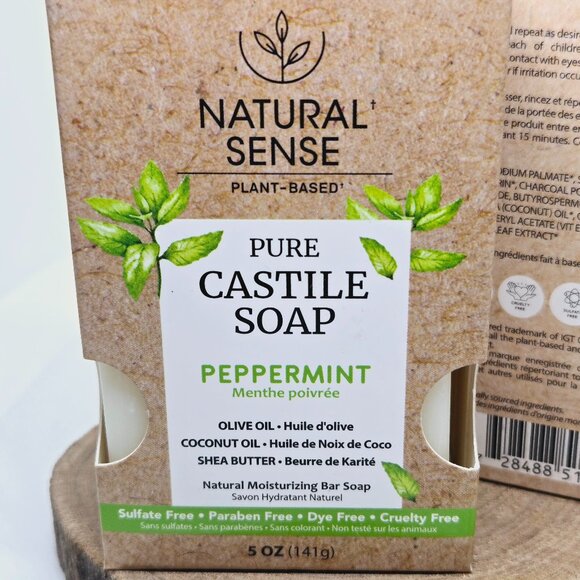 NEW NATURAL SENSE PLANT BASED PURE CASTILE SOAP ACTIVATED CHARCOAL & PEPPERMINT - Picture 3 of 6